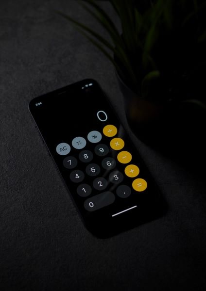 calculator app opened on iphone