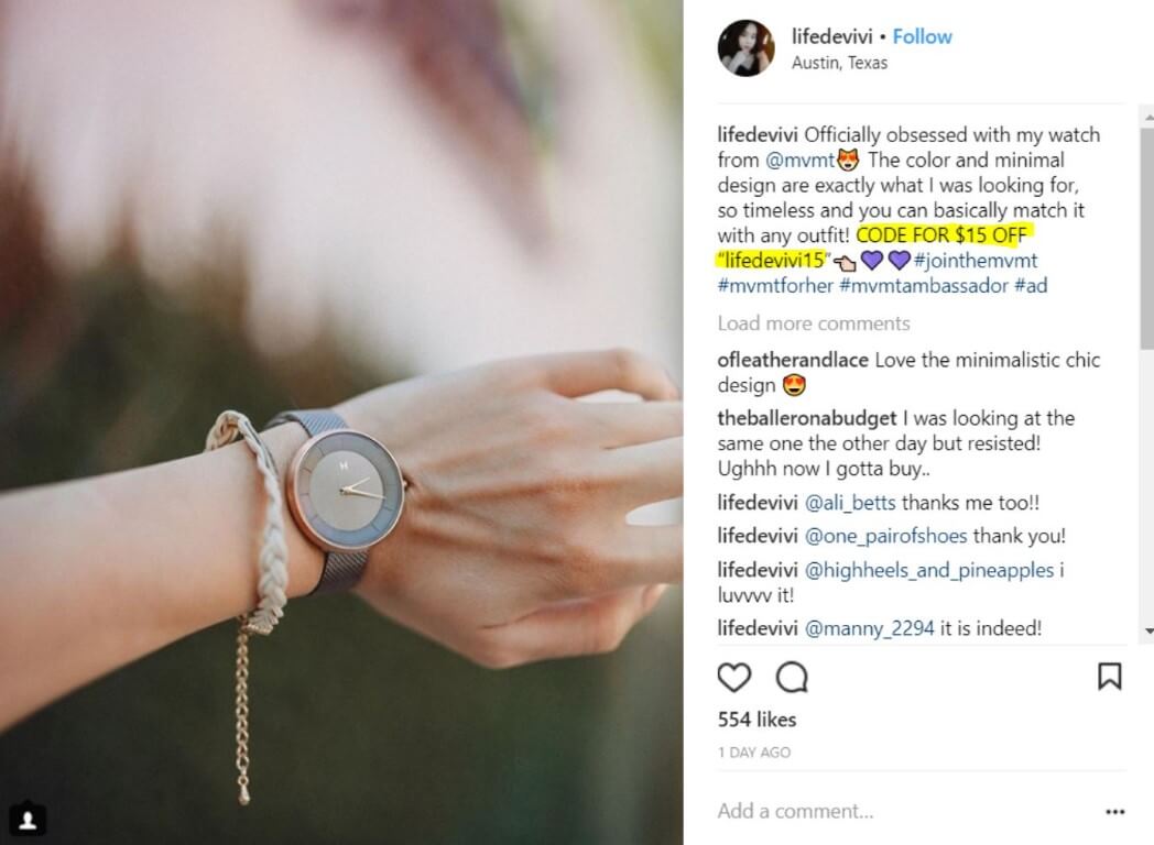 lifedevivi influencer marketing codes instagram cpc strategy