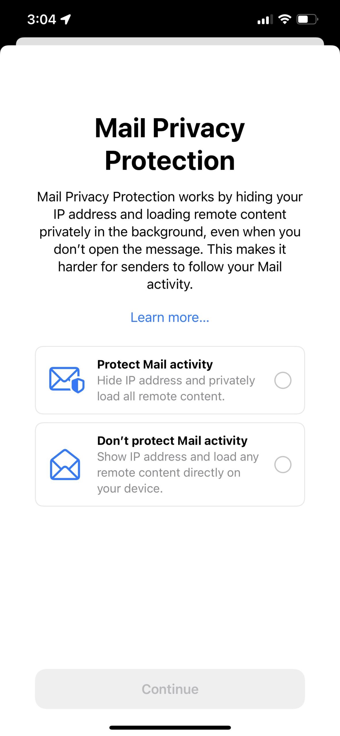 Mail Privacy Protection