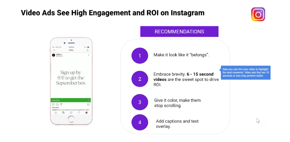 isntagram video ads tips