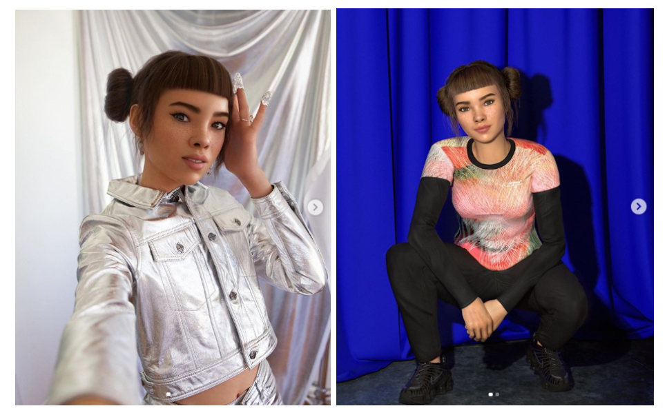 Virtual influencer Lil Miquela promoting Prada’s Fall 2018 collection